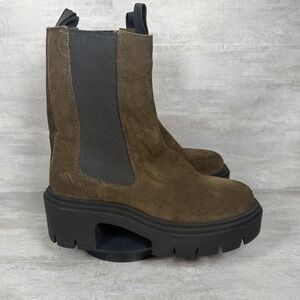 Steve Madden Brown Suede Platform Chelsea Boots